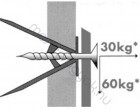 Gipszkarton dűbel lemezből, előfúrás nélkül beüthető gipszkarton tipli, 10,5x30mm - 1 db