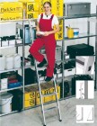 Zarges Saferstep L peremezett lépcsőfokos alumínium támasztólétra Safer Step technológiával - 1x 6 fokos