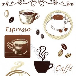 Falmatrica (faltetoválás) öntapadós faldekoráció - Cafe