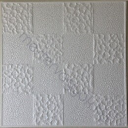 Álmennyezet polisztirolból Pöttyös kocka mintás 50x50cm préselt hungarocell 2m2 - Fehér