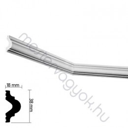 Díszléc 045 40mm beltéri stukkó oldalfalra, mennyezetre polisztirolból 2m/db - Fehér