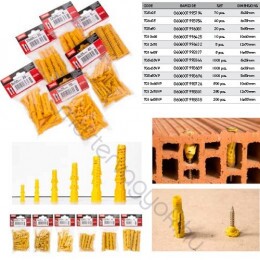 Műanyag tipli 70db-os 5x25mm-es csomózódó dűbel, üreges tégla, gipszkarton és tömör anyagokba