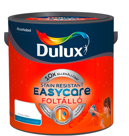 Dulux EasyCare víztaszító színes beltéri matt latex falfesték - Tiszta fehér / 5 liter