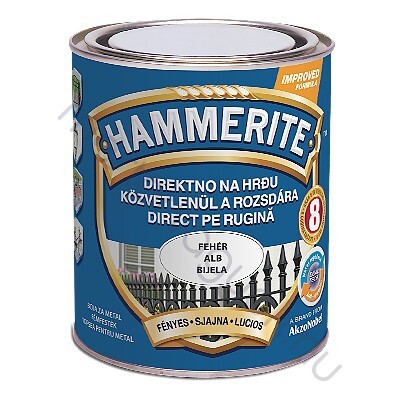 Hammerite fényes fémfesték, alapozó és fedő festék egyben - Fekete / 0.25 liter
