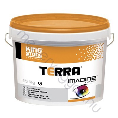 KingStone Terra homlokzati 1,5mm-es kapart hatású vödrös vakolat - Fehér / 15 kg