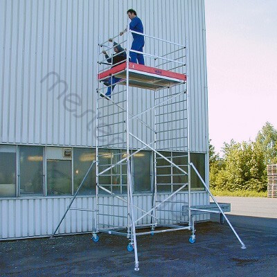 Krause ProTec XXL alumínium gurulóállvány széles változat, 2.00x1.50m állványmérettel, kerékszettel - 3.3 m munkamagasság