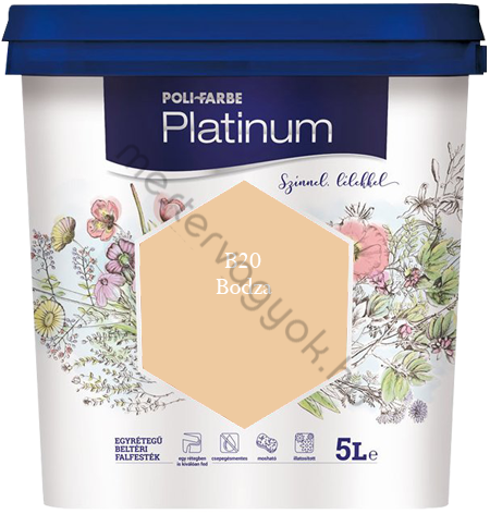Polifarbe Platinum egyrétegű beltéri színes diszperziós falfesték - B20 Bodza / 5 liter