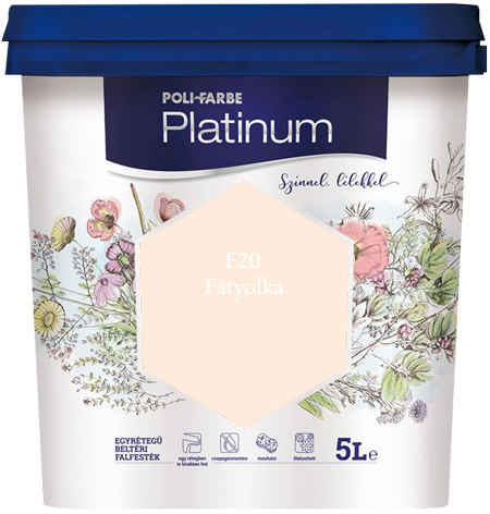Polifarbe Platinum egyrétegű beltéri színes diszperziós falfesték - F20 Fátyolka / 5 liter