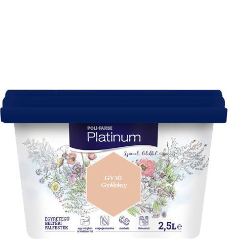 Polifarbe Platinum egyrétegű beltéri színes diszperziós falfesték - Gy30 Gyékény / 2.5 liter