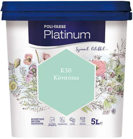 Polifarbe Platinum egyrétegű beltéri színes diszperziós falfesték - K50 Kövirózsa / 5 liter