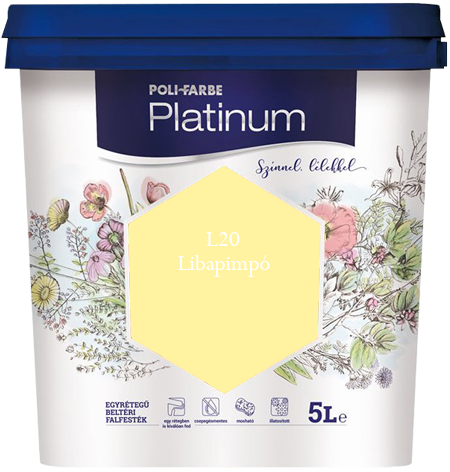 Polifarbe Platinum egyrétegű beltéri színes diszperziós falfesték - L20 Libapimpó / 5 liter