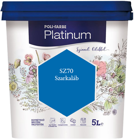 Polifarbe Platinum egyrétegű beltéri színes diszperziós falfesték - Sz70 Szarkaláb / 5 liter